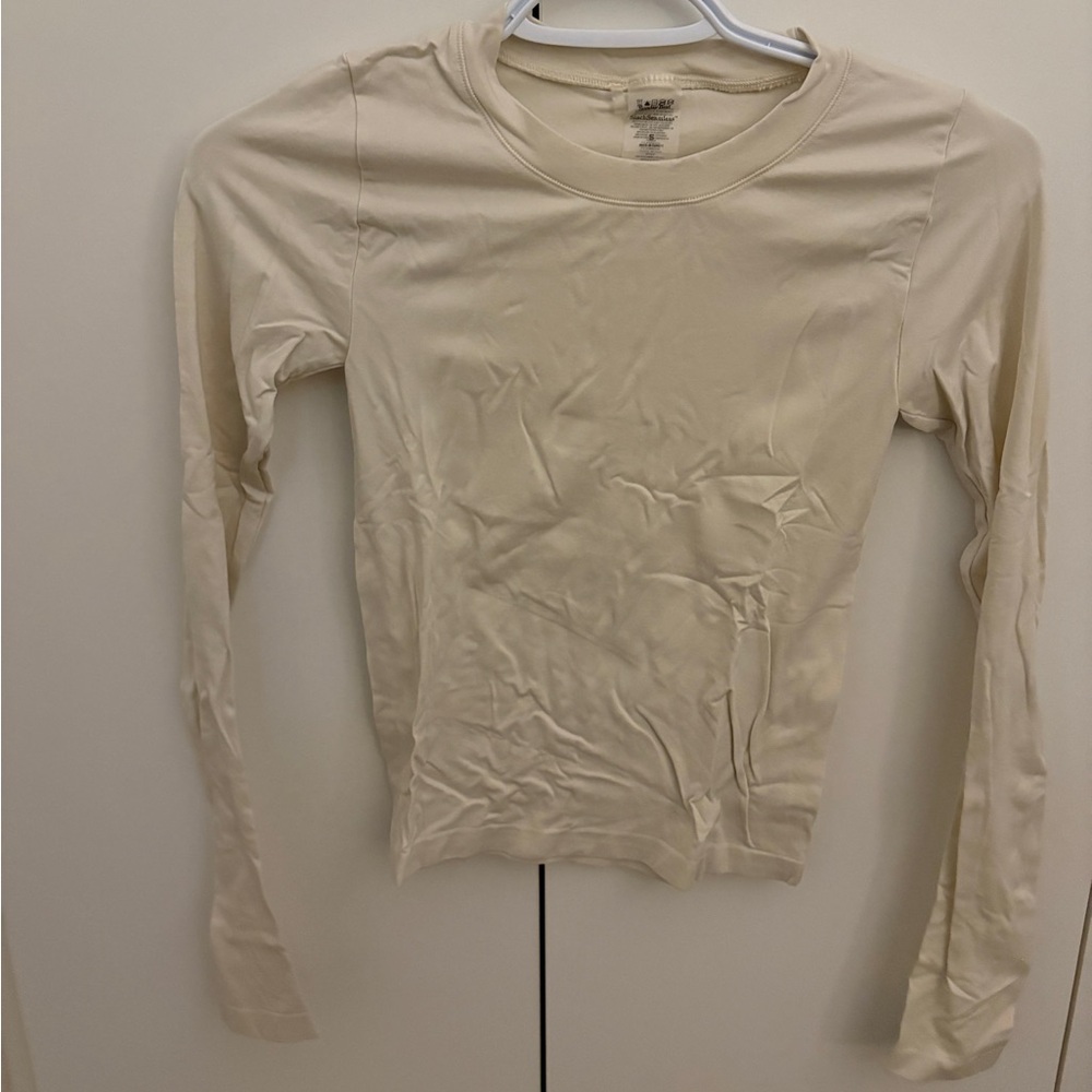 Sunday Best Seamless Cream Crewneck Top